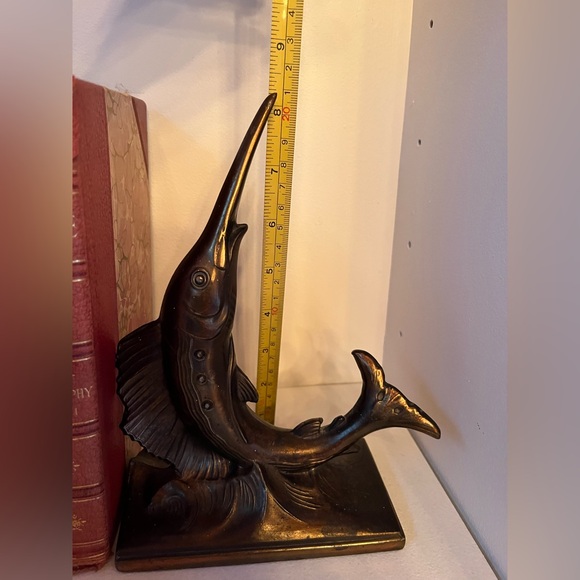 Vintage Cast Metal Marlin Swordfish Bookends. - Picture 4 of 4
